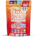 Ceylon Cinnamon Capsules + Apple Cider Vinegar Turmeric Berberine Supplement Ginseng Cayenne Pepper Bitter Melon Aloe Vera Fenugreek Milk Thistle Chromium 120 Pills Gluco Defend by Clean Nutra
