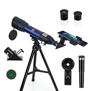 cezo telescope for kids amp adults 50mm aperture astronomical refractor telescope for astronomy beginners 18x-288x 360mm portable scope with tripod stand and mobile holder 50-mm