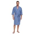 CF Men's 100% Cotton Robes Lightweight Bathrobe Soft Short Sleeve Bath Robe