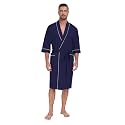 CF Men's 100% Cotton Robes Lightweight Bathrobe Soft Short Sleeve Bath Robe