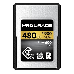 prograde digital cfexpress 20 type a memory card 480gb gold