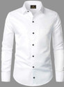 CFILORUX Men Solid Casual White Shirt