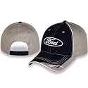 CFS Ford Racing Hat for Men - Blue Gray Ford Baseball Cap White Oval Logo