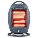 CG Beluga 3H 1200W Halogen Room Heater | All New Red Halogen | 3 Heat Settings | Tip Over Safety Switch | Noiseless Operation | Ideal for Rooms up to 150 sqft | Grey