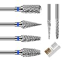 CGBE Nail Drill Bits, 6 Pcs Carbide Nail Drill Bits Set for Acrylic Nails