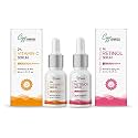 CGG Cosmetics Am/Pm Anti-Aging Combo - 2% Vitamin C &amp; 2% Retinol Face Serum, Targets skin for Fine lines, Wrinkles, Age spotes - Dry aging skin-10ml