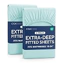 CGK Linens 2 Pack Extra Deep Full Fitted Sheets - Spa Blue