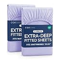 CGK Linens 2 Pack Extra Deep King Fitted Sheets - Lavender