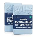 CGK Linens 2 Pack Extra Deep Twin XL Fitted Sheets - Sky Blue