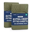 CGK Linens 2 Pack Extra Deep Full Fitted Sheets - Sage Green