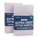 CGK Linens 2 Pack Extra Deep Twin Fitted Sheets - Light Lavender