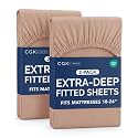 CGK Linens 2 Pack Extra Deep Twin XL Fitted Sheets - Mauve