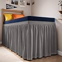 CGK Linens Dorm Room Bed Skirt Full XL - Dorm Essentials - 34" Dark Grey