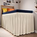 CGK Linens Dorm Room Bed Skirt Full XL - Dorm Essentials - 40" Off White