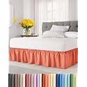 CGK Linens Wrap Around Dust Ruffle Bed Skirt - Queen, 15" Coral