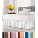 CGK Linens Wrap Around Dust Ruffle Bed Skirt - Full, 12" White