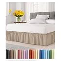 CGK Linens Wrap Around Dust Ruffle Bed Skirt - King, 18" Cream