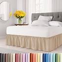 CGK Wrap Around Dust Ruffle Bed Skirt - Queen Size, 14" Inch, Cream