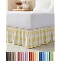 CGK Wrap Around Dust Ruffle Bed Skirt - King Size, 12" Inch, Yellow