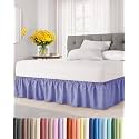 CGK Wrap Around Dust Ruffle Bed Skirt - King Size, 15" Inch, Lavender