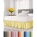 CGK Wrap Around Dust Ruffle Bed Skirt - Full Size, 24" Inch, Yellow