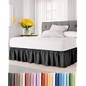 CGK Wrap Around Dust Ruffle Bed Skirt - Full Size, 21" Inch, Black