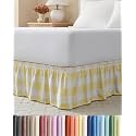 CGK Wrap Around Dust Ruffle Bed Skirt - Full Size, 18" Inch, Yellow