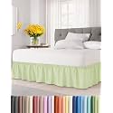 CGK Wrap Around Dust Ruffle Bed Skirt - King Size, 14" Inch, Light Sage Green