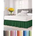 CGK Wrap Around Dust Ruffle Bed Skirt - Full Size, 9" Inch, Emerald Green