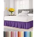 CGK Wrap Around Dust Ruffle Bed Skirt - King Size, 12" Inch, Purple