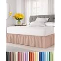 CGK Wrap Around Dust Ruffle Bed Skirt - Full Size, 18" Inch, Mauve