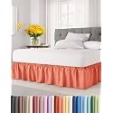 CGK Wrap Around Dust Ruffle Bed Skirt - Full Size, 21" Inch, Coral
