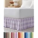CGK Wrap Around Dust Ruffle Bed Skirt - Full Size, 12" Inch, Mauve