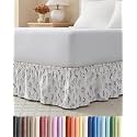 CGK Wrap Around Dust Ruffle Bed Skirt - Twin Size, 15" Inch, Plants