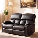 CHABATREE Home Theater Seating RV Recliner Loveseat, 2 Seater Brown