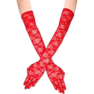 chacko ladies full finger bridal lace gloves long floral for women