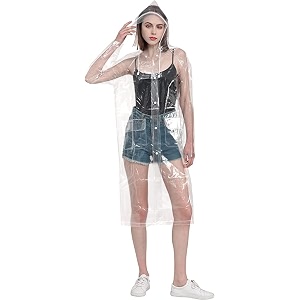 CHACKO Transparent Long Raincoat Waterproof Rain Jacket