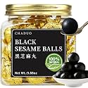 CHADUO Black Sesame Balls Handmade Black Sesame Snack 30balls(9.88oz) 黑芝麻丸