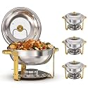 Chafing Dishes for Buffet 4 Pack, 7QT Food Warmers for Party with Glass Lid