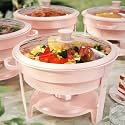 Chafing dishes for buffet 4PACK, [Game Changer Maifanite-Coated] Chafing Dish Buffet Set Offer the Elegance of nature, 5QT Food Warmers for Parties Serve for Wedding, Birthday, Church Events, ETC Pink