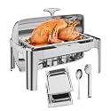 Chafing Dishes for Buffet, 9 Quart Stainless Steel Food Warmer Set for Parties Buffet, Commercial Chafer for Catering Supplies, Banquets, and Weddings Full Size Pan+2 Half Size Pan