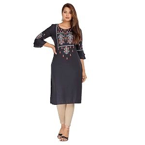 Chahit Womens Rayon Straight Kurta
