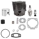 Chainsaw Cylinder Piston Kit for 50,51,55, Replacement Parts with Circlip, Piston Pin, Spark Plug, Pressure Relief Valve, Piston Needle Roller