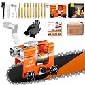 Chainsaw Sharpener Jig Kit with 10 High Hardness Titanium Plated Diamond Bits, Portable Chainsaw Sharpening Tool Manual Chain Saw Blade Sharpener, Chainsaw Accessories for 4" - 22" Chain Saw