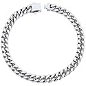 ChainsHouse Stainless Steel Cuban Link Bracelet for Men, 5mm/7mm/9mm/12mm Width, 7.5"/8.3"/9" Length, Black/18K Gold Plated Chain Wrist Bracelets for Men, with Gift Box