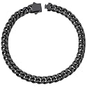 ChainsHouse Stainless Steel Cuban Link Bracelet for Men, 5mm/7mm/9mm/12mm Width, 7.5"/8.3"/9" Length, Black/18K Gold Plated Chain Wrist Bracelets for Men, with Gift Box