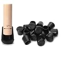 Chair Leg Tips Caps Non-Slip Rubber Leg Tips 1” Inner Diameter Furnigear -Black Chair Leg Floor Protectors Round, 64 Pack