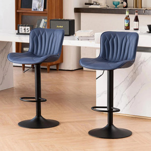 chairtech  l upto 5 years of warranty l bar chair stool leatherette bar stool finish color - blue diydo-it-yourself