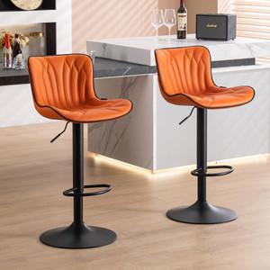 chairtech unique bar stool leather crome base leatherette bar stool finish color - orange diydo-it-yourself
