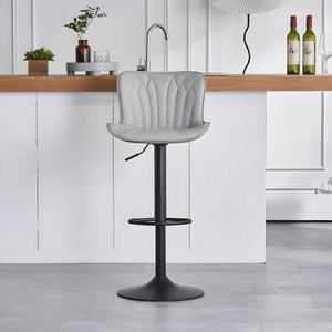 chairtech  l upto 5 years of warranty l bar chair stool leatherette bar stool finish color - grey diydo-it-yourself